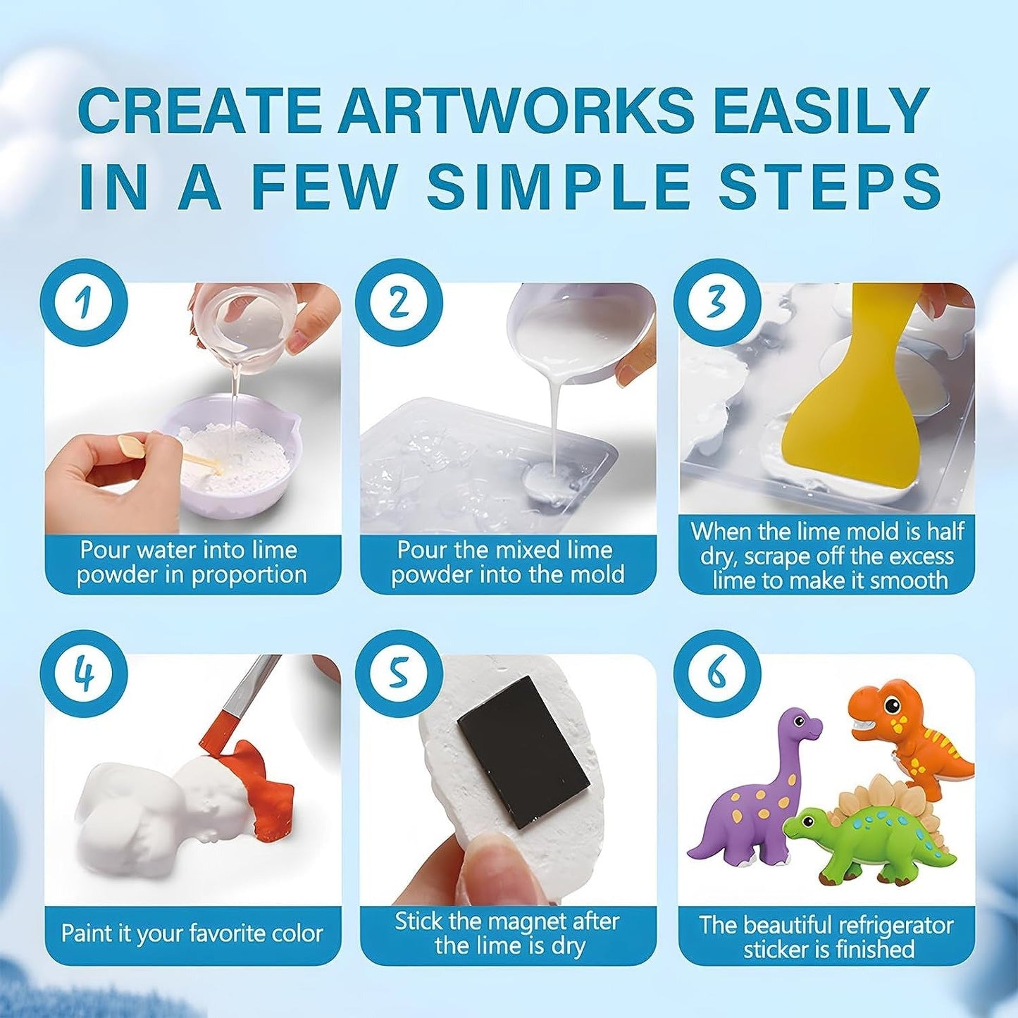 DIY Dinosaur 3D Mold and Paint Kit for Kids | Creative Craft Set for Young Artists