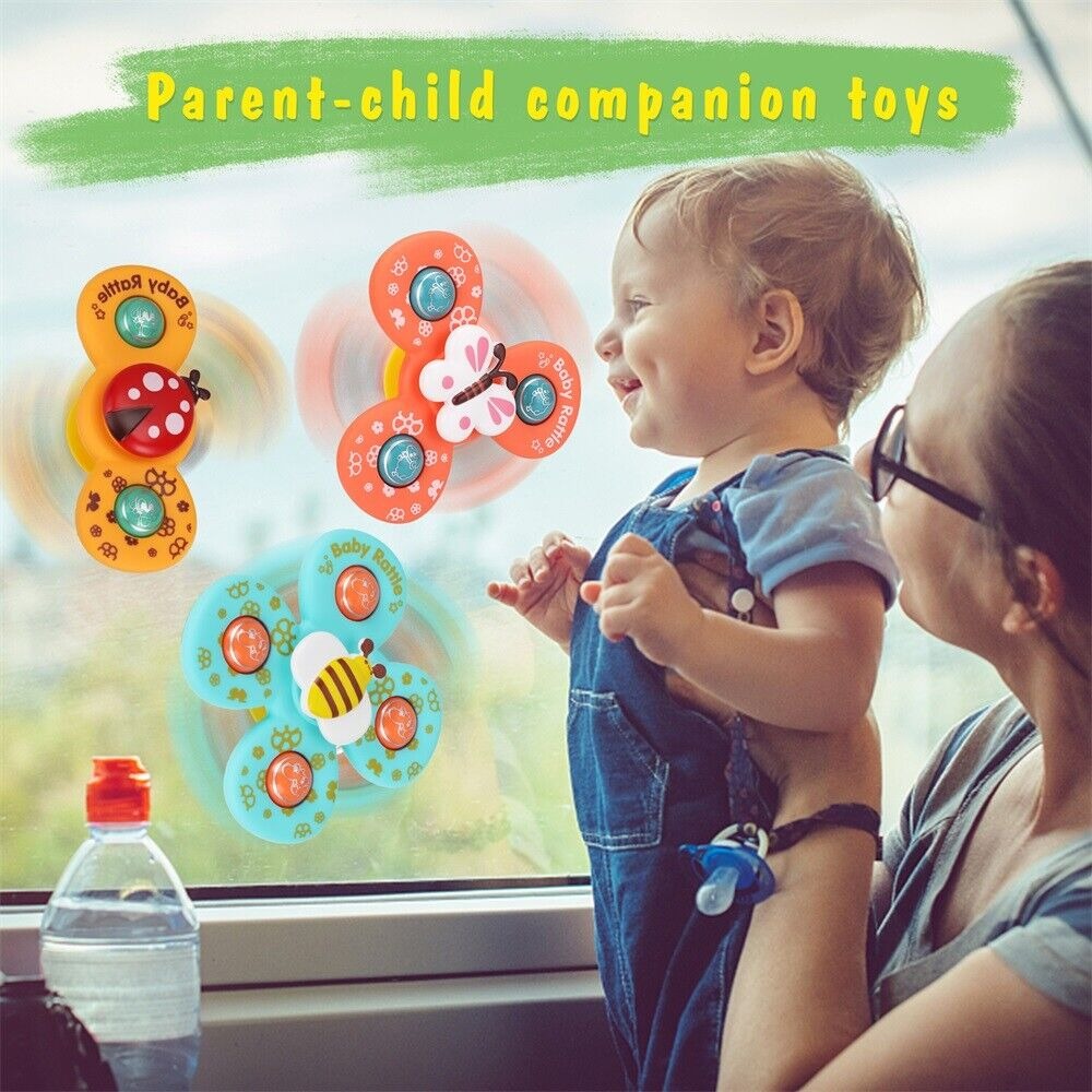 Suction Cup Activity Spinner Toy - 3 pieces