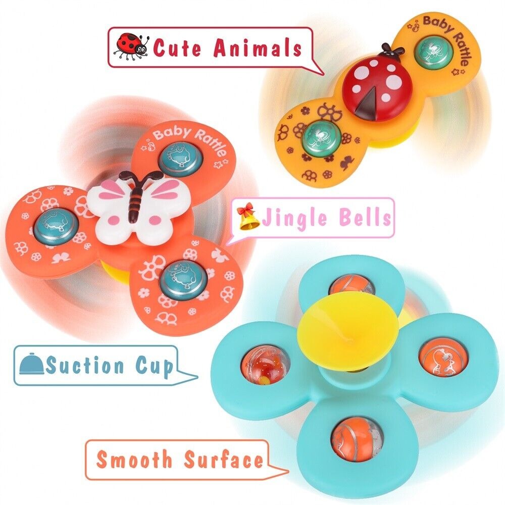 Suction Cup Activity Spinner Toy - 3 pieces