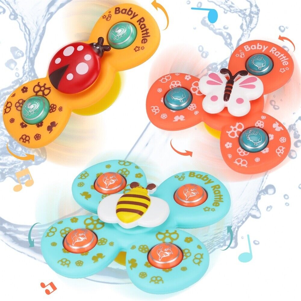Suction Cup Activity Spinner Toy - 3 pieces