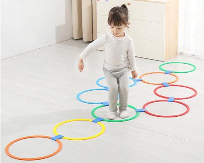 Hopscotch Rings Pretend Play Set – 10 Colorful Pieces for Creative and Active Play