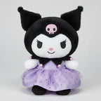 Sanrio Kuromi Plush Toy in Purple Ruffled Dress – Soft Kawaii Stuffed Toy