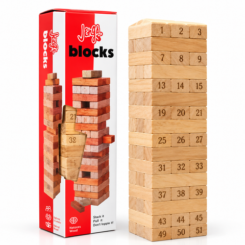 Wooden Jenga Blocks Tower Game – Educational & Fun Stacking Toy