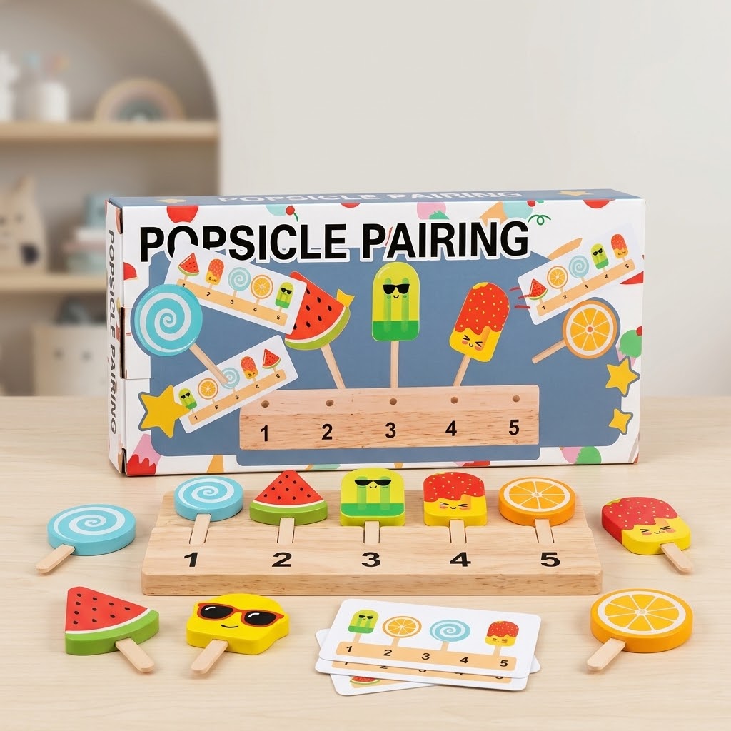Popsicle Pairing Wooden Matching Puzzle