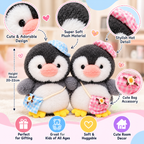 Penguin Plush with Hat & Crossbody Bag – 25cm