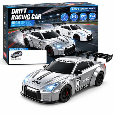 1:24 High-Speed RC Drift Racing Car with LED Lights & 2.4GHz Remote Control
