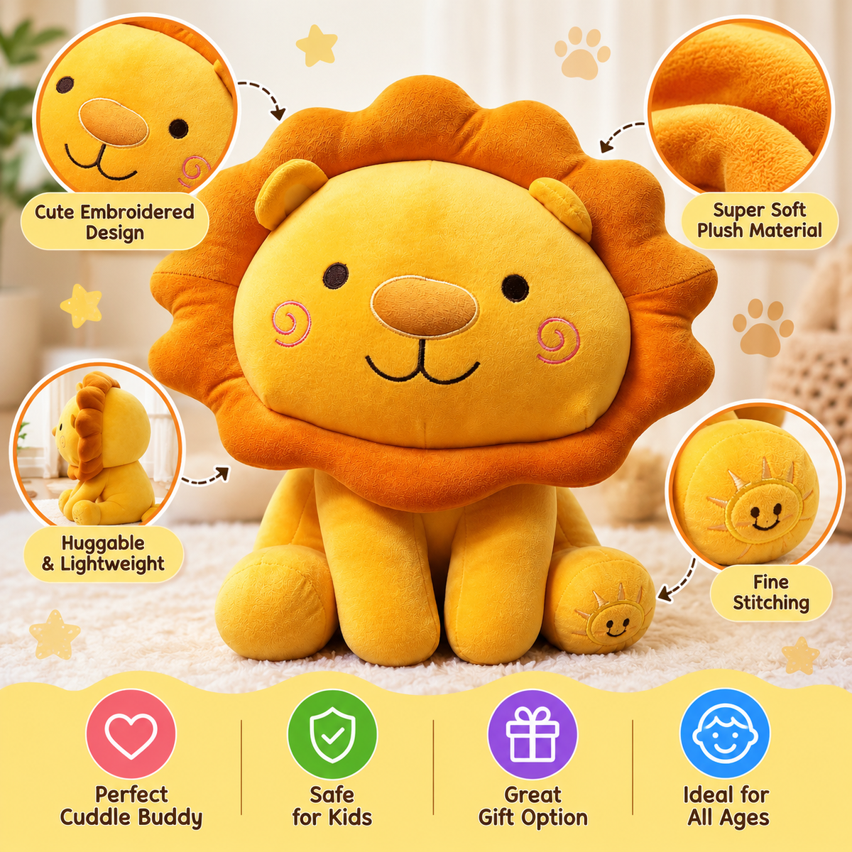 Lion Plush Toy – Soft Stuffed Animal