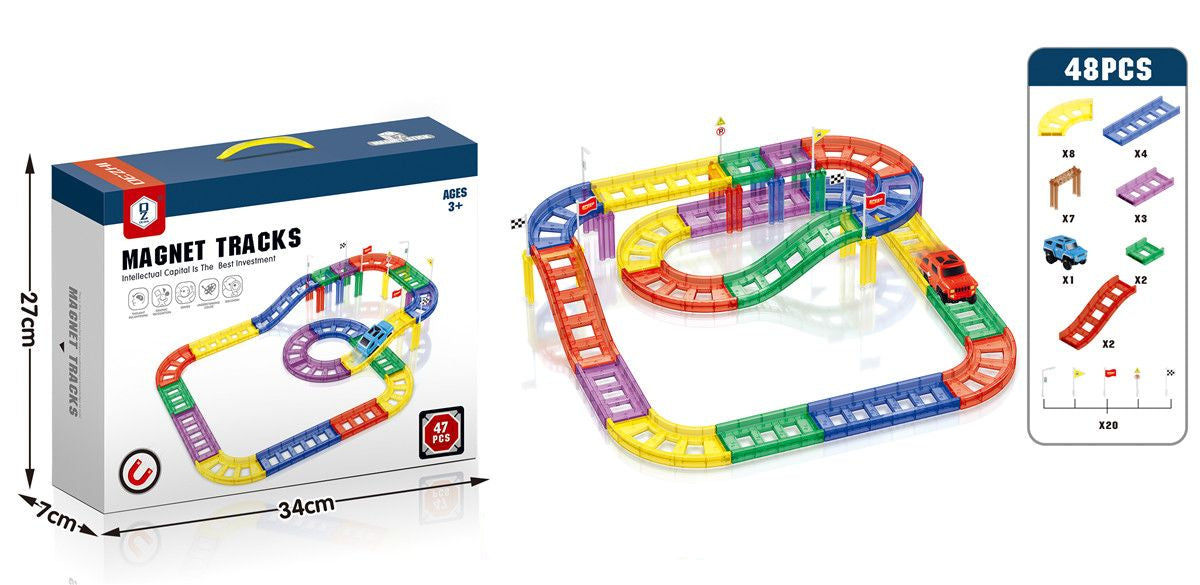 Magnetic Racing Track Set – 47 PCS