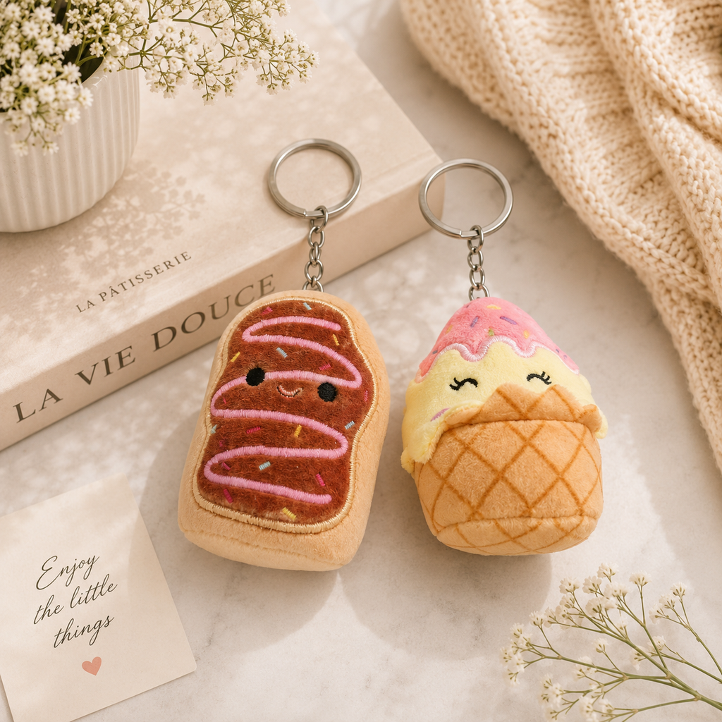 Original Mini Plush Keychains – Cute Kawaii Soft Bag Charms