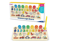 Numbers, Animals, and Vehicles Interactive Board with Magnetic Fishing