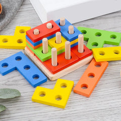 🌈 Colorful Wooden Russian Shape Columns