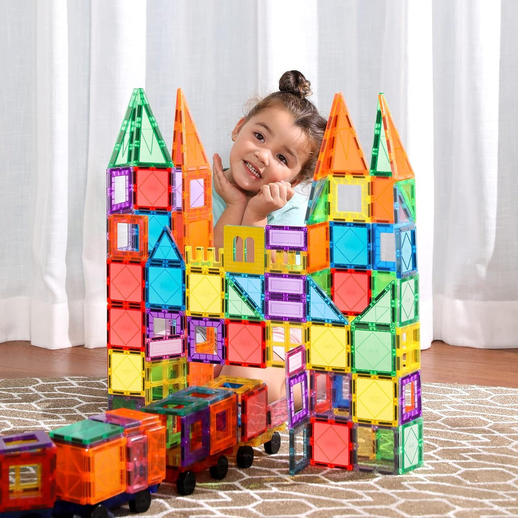 DIY Magnetic Construction Blocks - 77 pieces - JustForKids