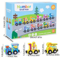 Wooden Magnetic Vehicle Number Train