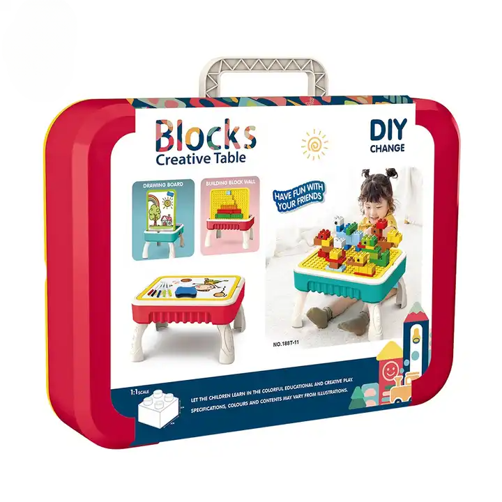 2-in-1 Blocks and Drawing Table - JustForKids