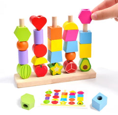 Buy 5 Column Sequencing Puzzle with Lacing (Wooden)