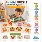 Wooden Montessori Jigsaw Puzzle Board