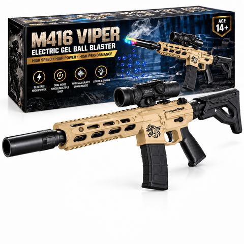 M416 Viper Electric Gel Ball Blaster Gun with Smoke, Lights & Scope