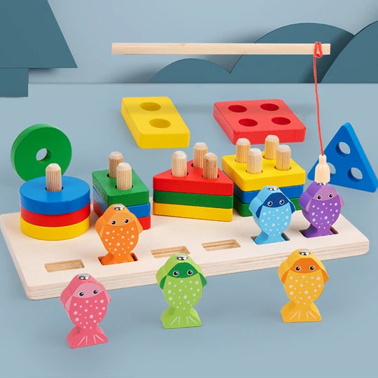 Wooden Magnetic Fishing & Shape Sorting Toy Set