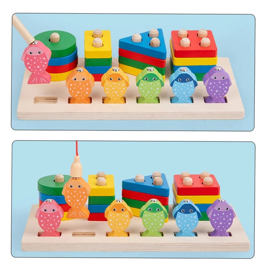 Wooden Magnetic Fishing & Shape Sorting Toy Set