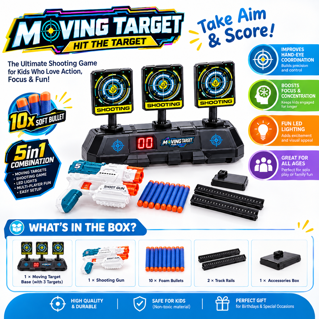 Moving Target Shooting Game for Kids