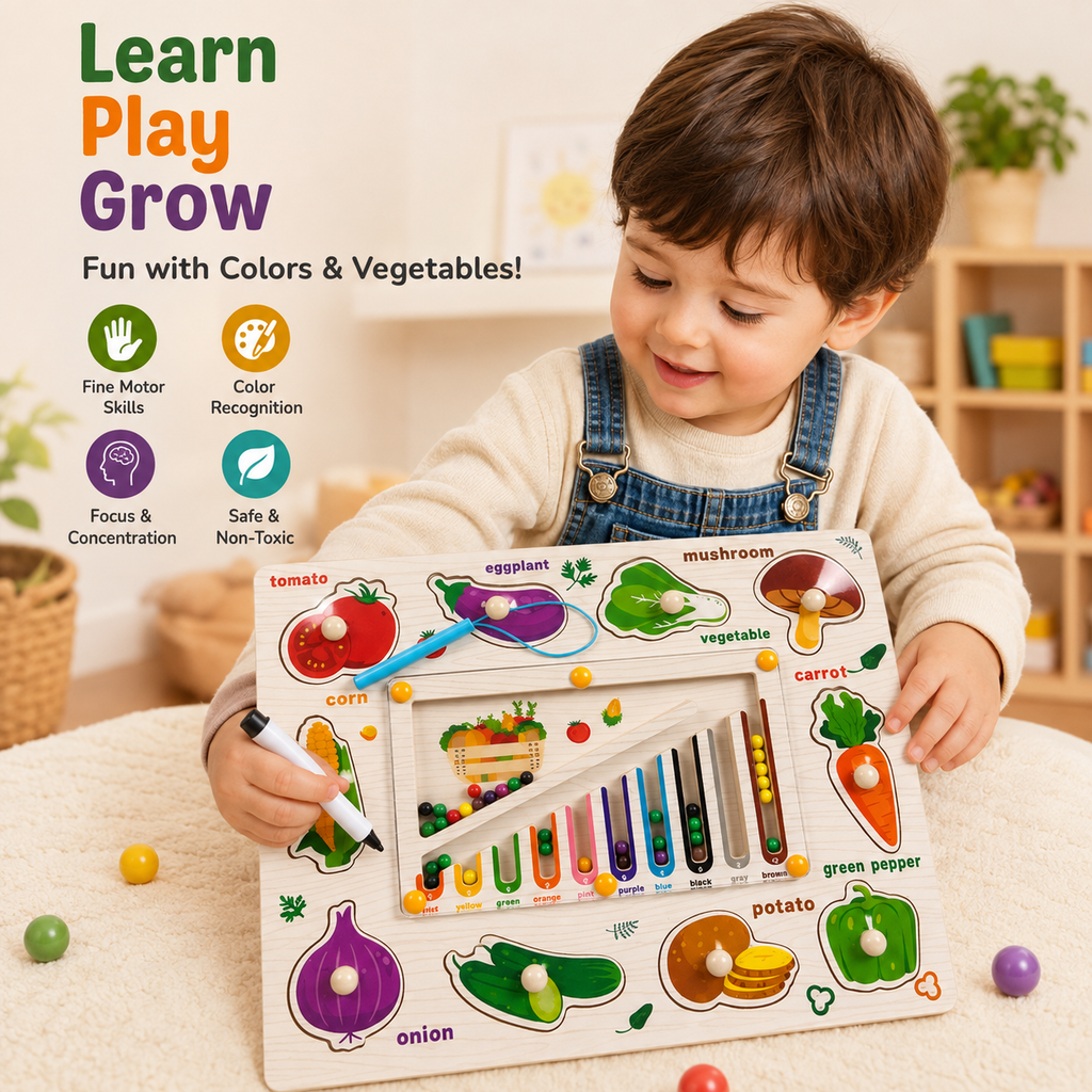 Montessori Wooden Activity Board for Kids