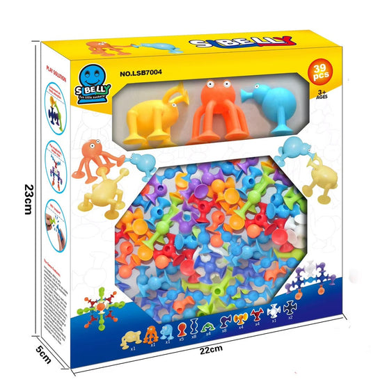 Cute Aliens Silicone and Suction Cups Sensory Toy - 39 Pieces