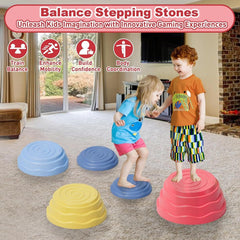 Stepping Stones for Kids Non-Slip Balance River Stones Sensory - 5 pie