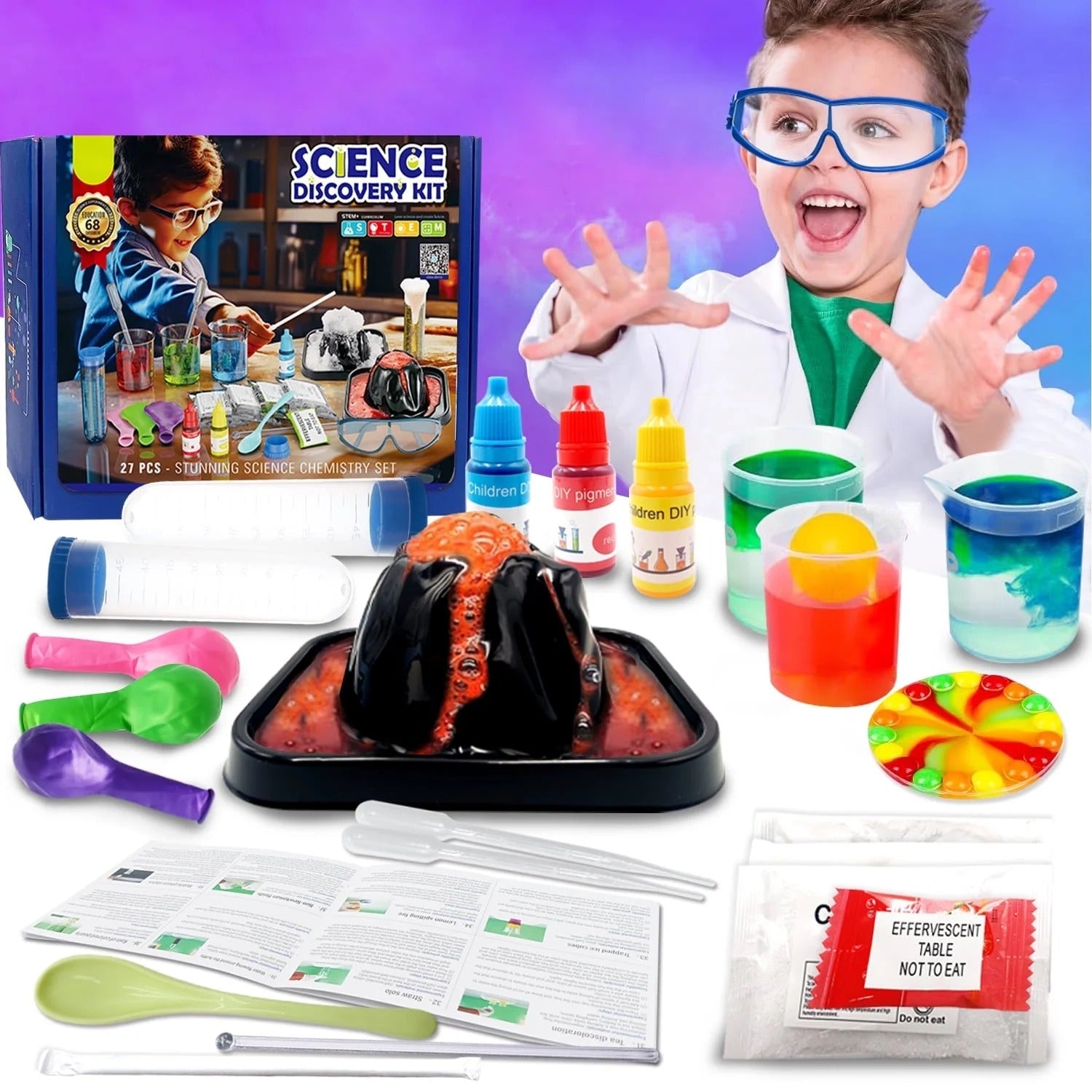 STEM Lab 68 Experiments Activities Science Discovery Kit - JustForKids