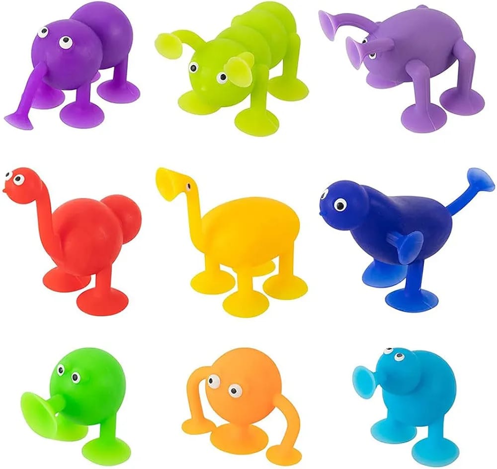 Cute Aliens Silicone Suction Cups Sensory 10 Pieces - JustForKids
