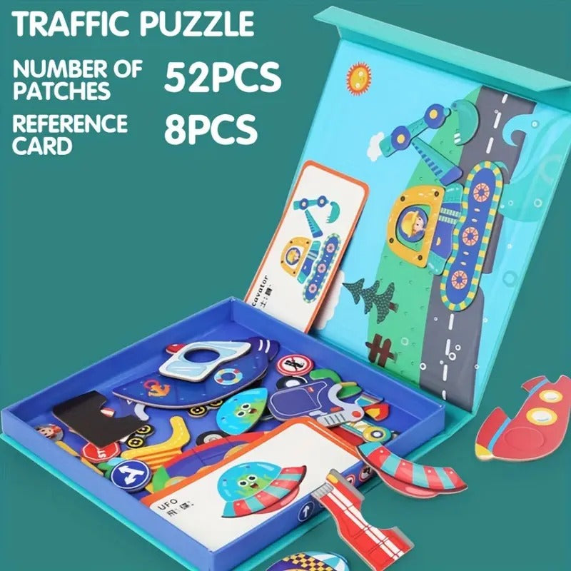 Magnetic Professional Figures Traffic Puzzle - JustForKids