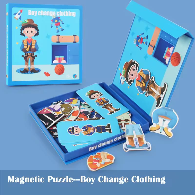 Boy Change Clothing Magnetic Board Puzzle - 841 - JustForKids