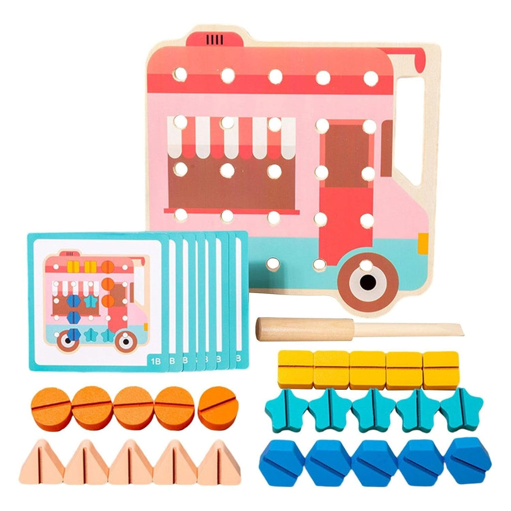 Shape Screw and Nut Combination Wooden Kit