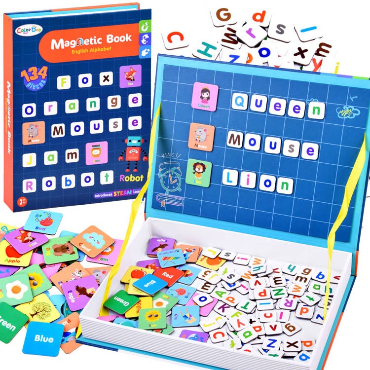 STEAM Magnetic Puzzle Book – Alphabet Theme (134 Pieces) - JustForKids