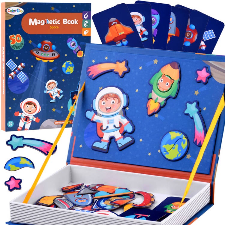 STEAM Magnetic Puzzle Book 50 pieces - Space Theme - JustForKids