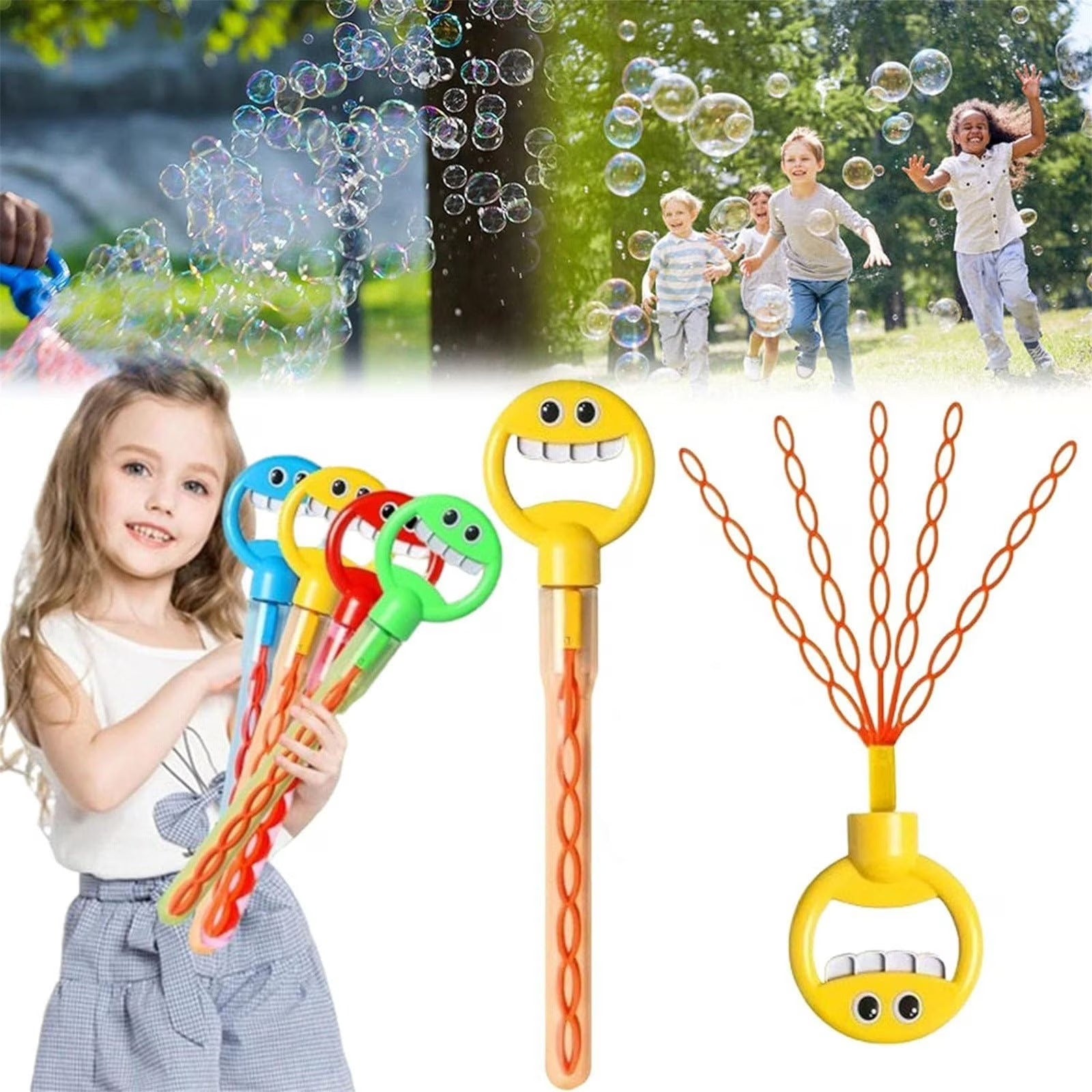 Colorful Bubble Stick – Smiley Bubble Wand-40cm