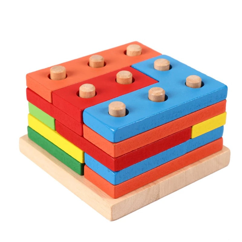 🌈 Colorful Wooden Russian Shape Columns