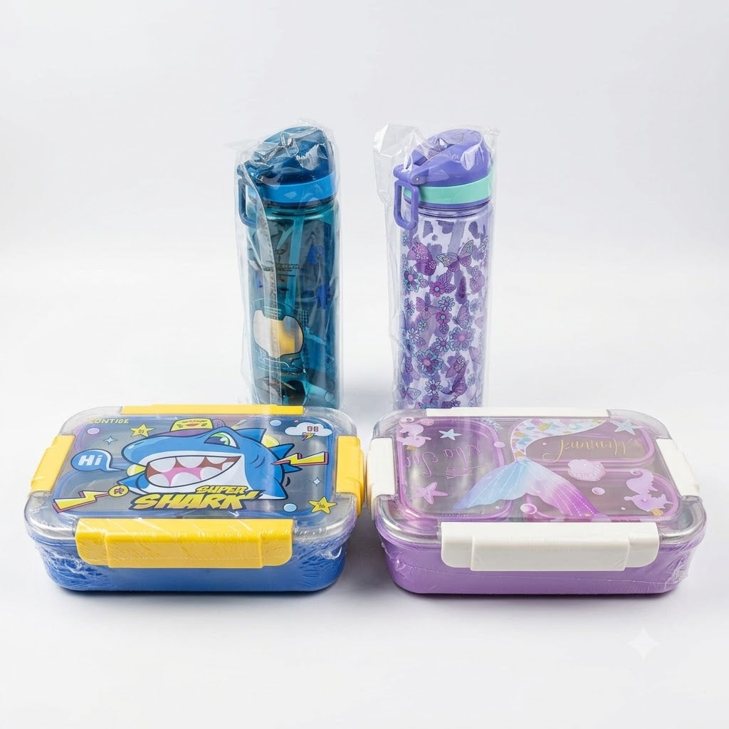 2 in 1  - Lunch Box Set - Premium Packaging