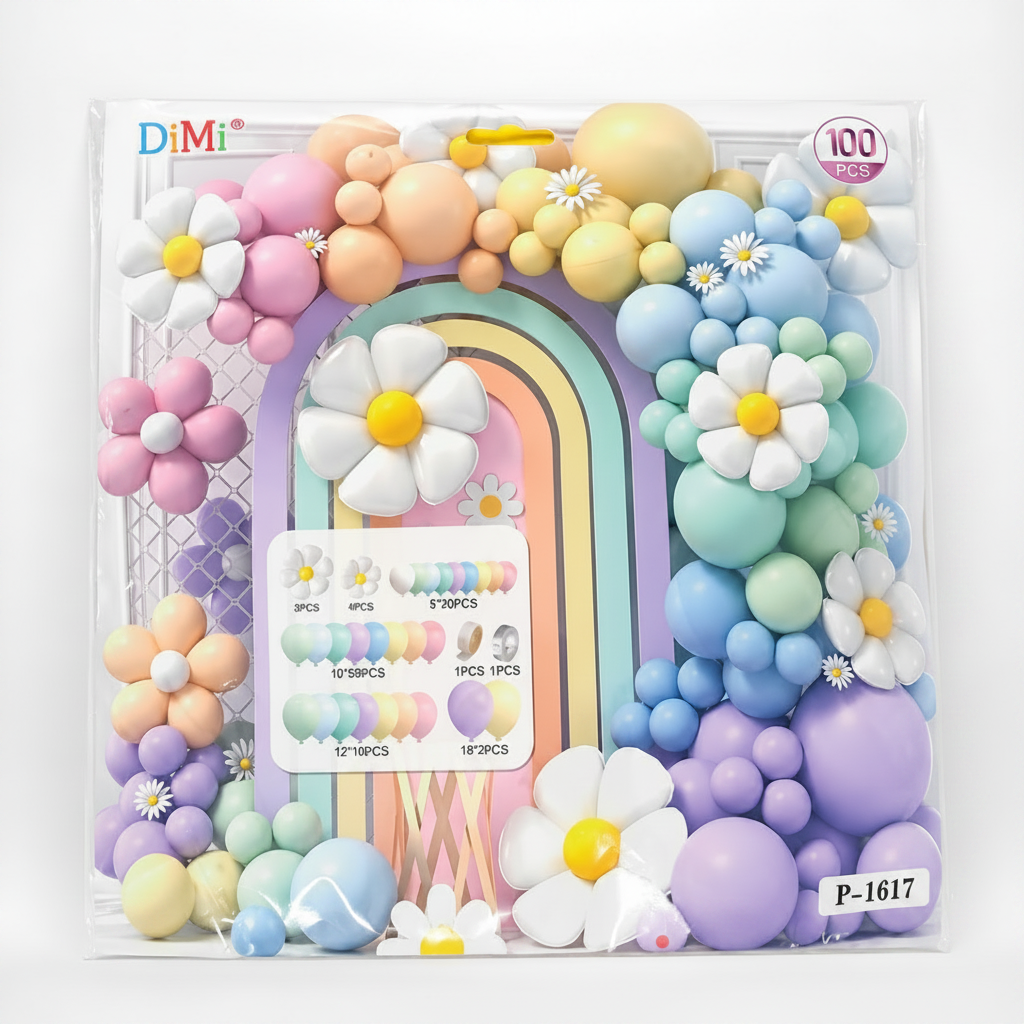 Rainbow Theme Balloon Arch Decoration Set for Birthday & Baby Shower