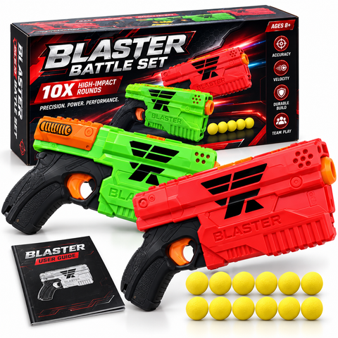 Blaster Battle Set Toy Gun with 10 Foam Balls