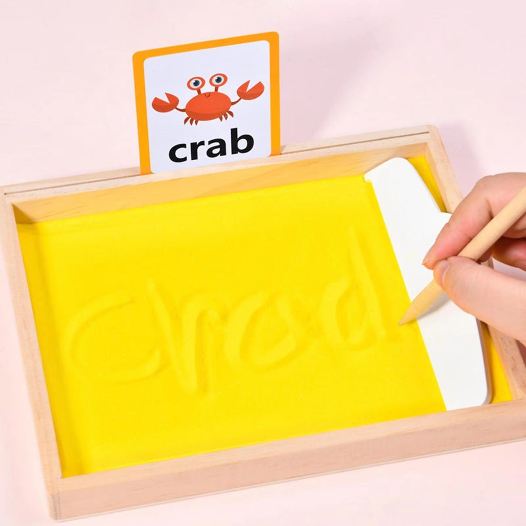 Montessori Wooden Sand Tray Tracing Preschool Kit - JustForKids