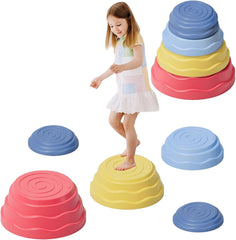 Stepping Stones for Kids Non-Slip Balance River Stones Sensory - 5 pie