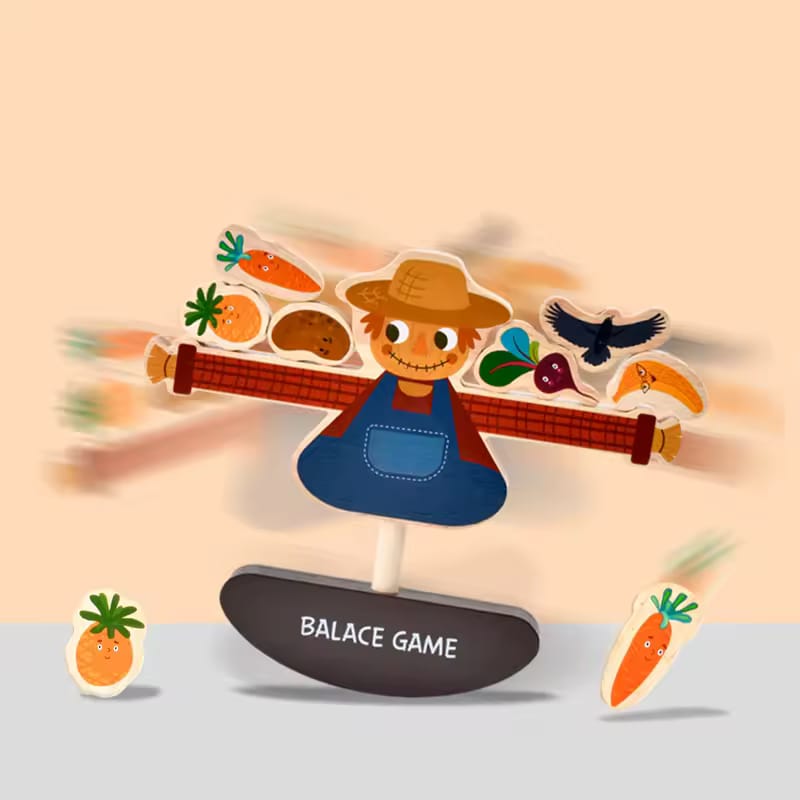 Wooden Farm Threading Balance Game