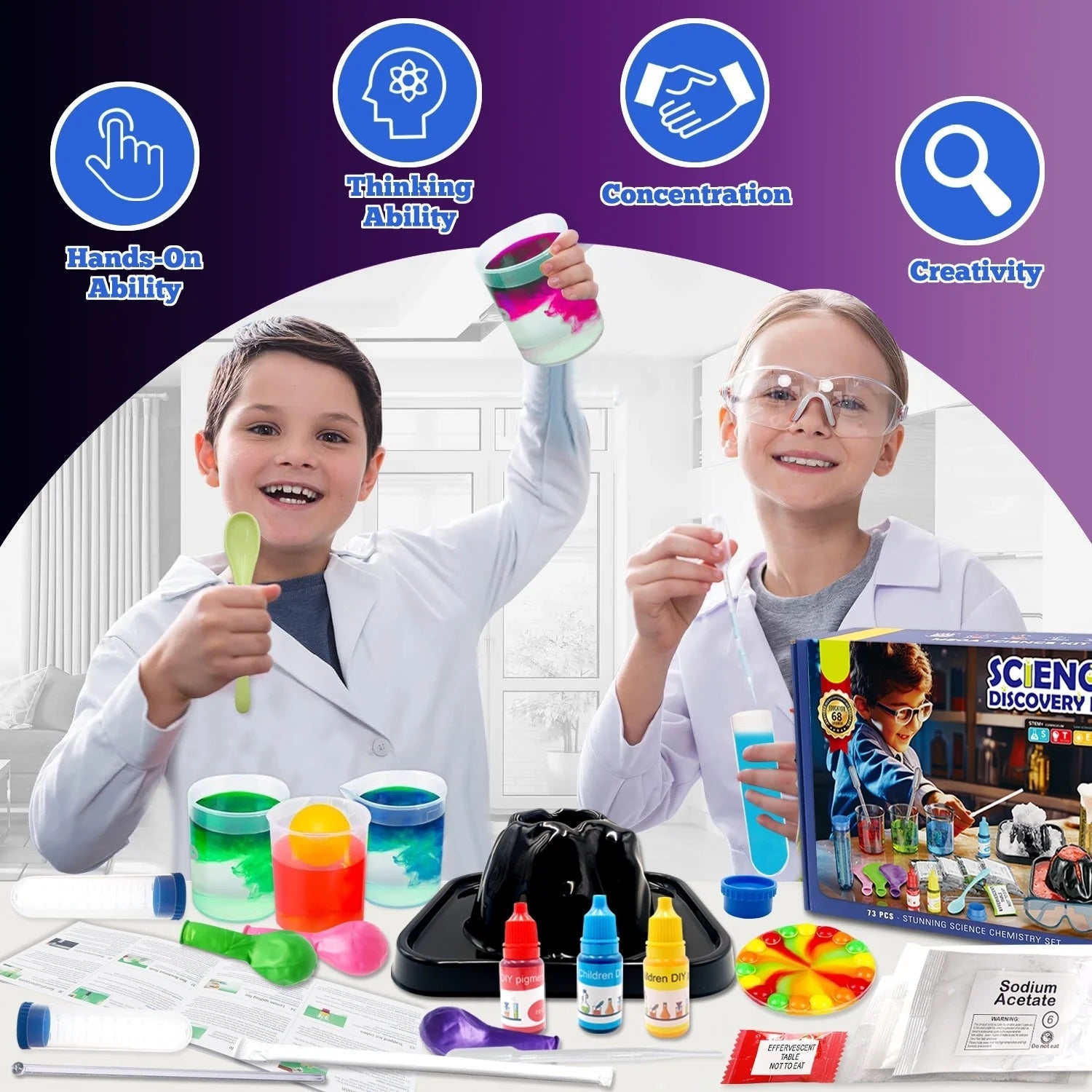 STEM Lab 68 Experiments Activities Science Discovery Kit - JustForKids