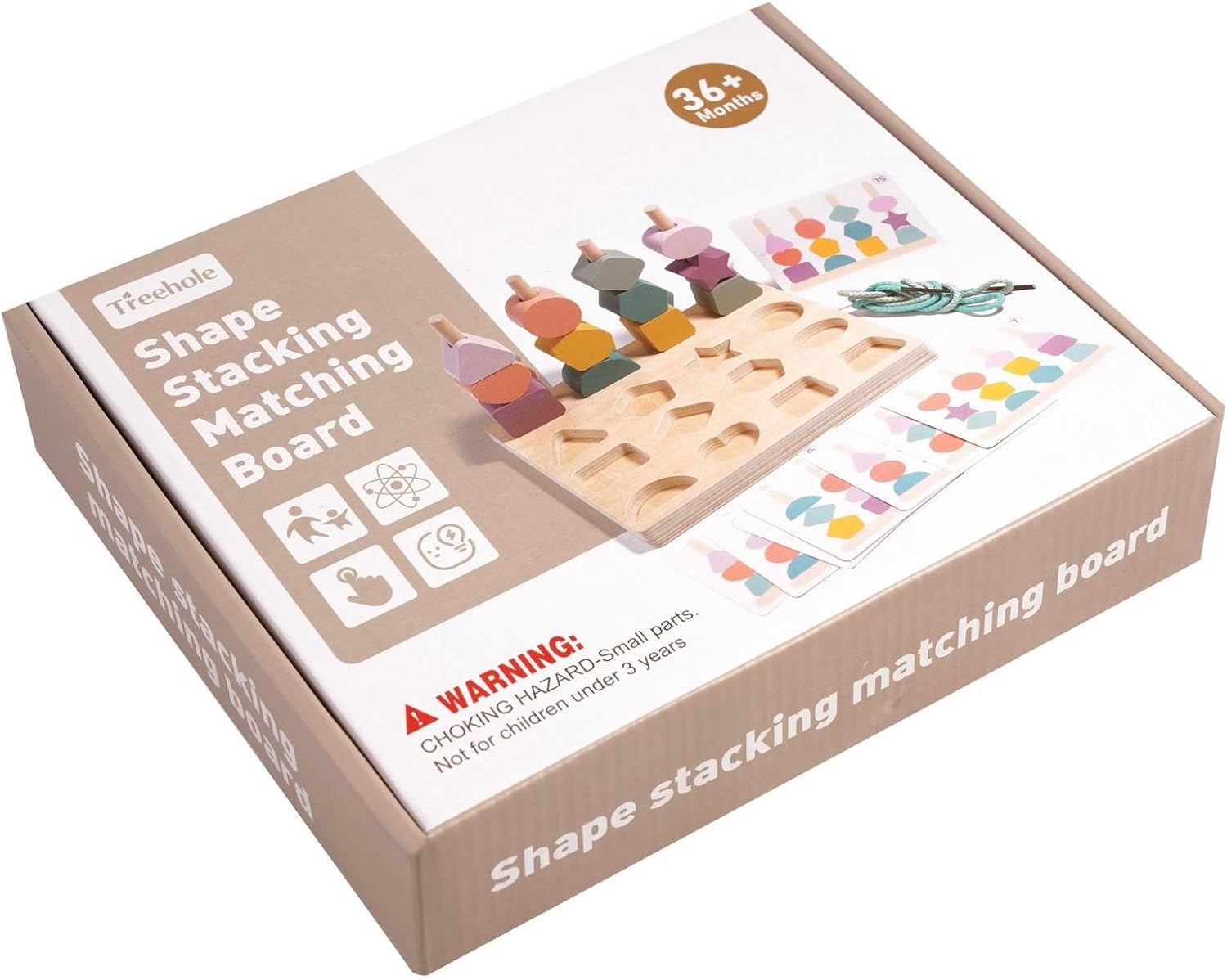 Wooden Montessori Shapes Stacking Sequence with Lacing - JustForKids