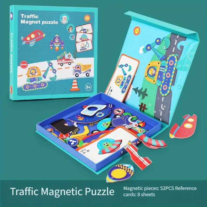 Magnetic Professional Figures Traffic Puzzle - JustForKids
