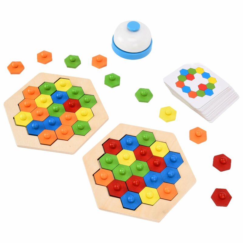 Multiplayer Honeycomb Pattern Challenge Wooden Puzzle - 576 - JustForKids