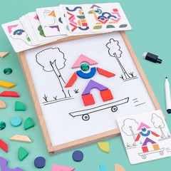 Wooden Multifunctional Drawing Magnetic Puzzle Board