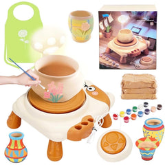 DIY Cat Electric Pottery Wheel Pretend Play Art Tool Kit