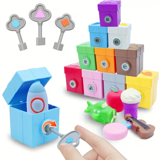 Surprise Party Number Color Shape Matching Lock & Key