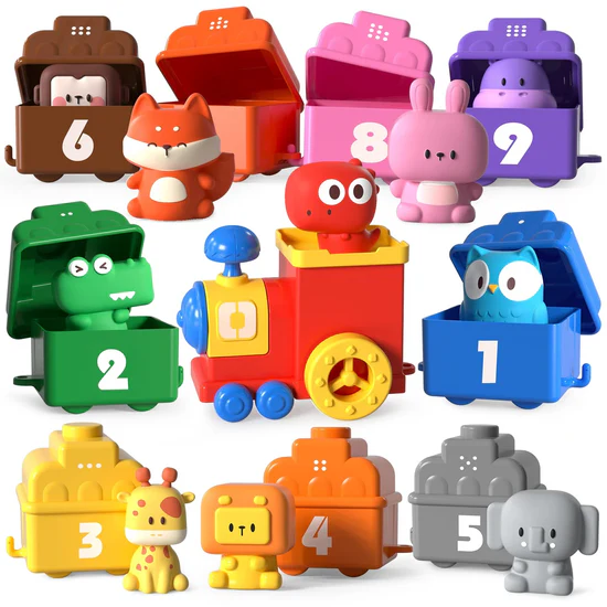 Animal Sorting Digital Train Adventure Matching Play Finger Puppet Set